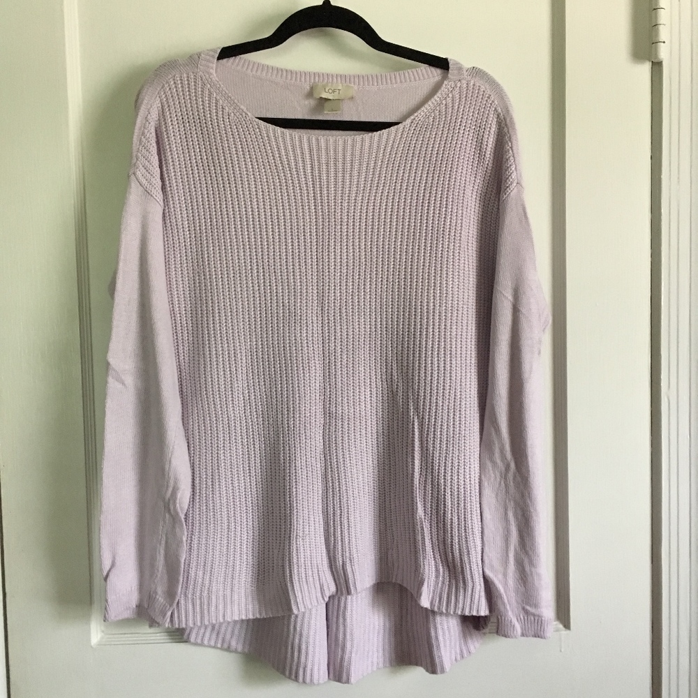 LOFT Oversized Sweater, Light Purple, Large